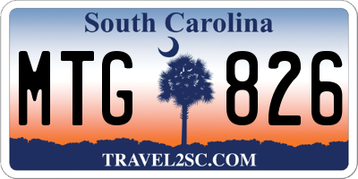 SC license plate MTG826