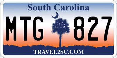 SC license plate MTG827
