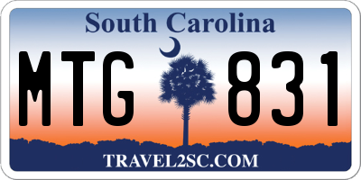SC license plate MTG831