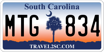 SC license plate MTG834