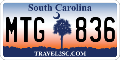 SC license plate MTG836
