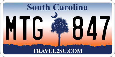 SC license plate MTG847