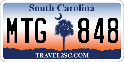 SC license plate MTG848