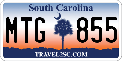SC license plate MTG855