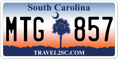 SC license plate MTG857
