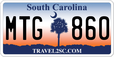 SC license plate MTG860