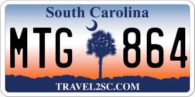SC license plate MTG864
