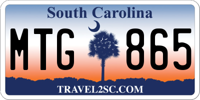 SC license plate MTG865