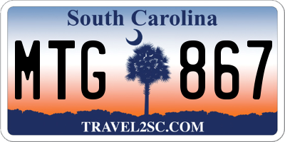 SC license plate MTG867