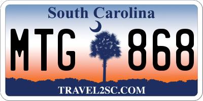 SC license plate MTG868