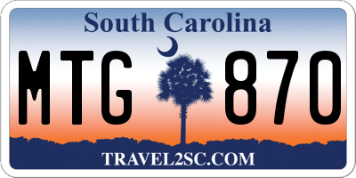 SC license plate MTG870
