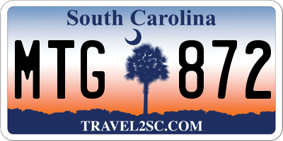 SC license plate MTG872