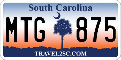 SC license plate MTG875