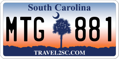 SC license plate MTG881