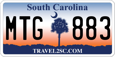 SC license plate MTG883