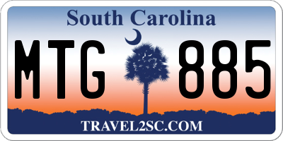 SC license plate MTG885