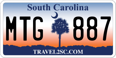 SC license plate MTG887
