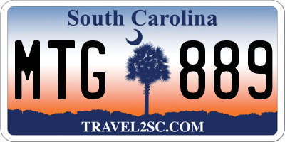 SC license plate MTG889