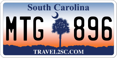 SC license plate MTG896