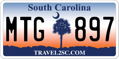 SC license plate MTG897