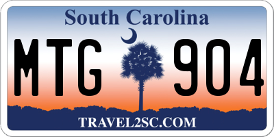 SC license plate MTG904