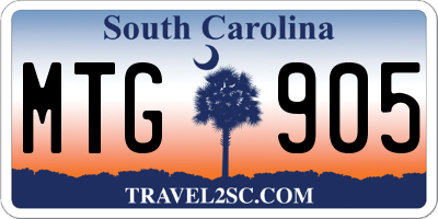 SC license plate MTG905