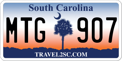 SC license plate MTG907