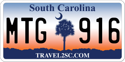 SC license plate MTG916