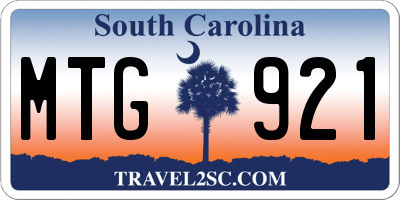 SC license plate MTG921