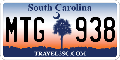 SC license plate MTG938