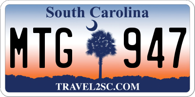 SC license plate MTG947