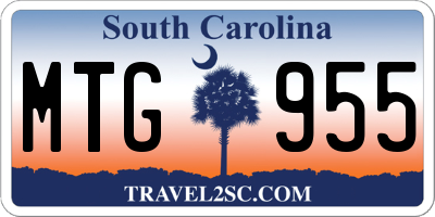SC license plate MTG955