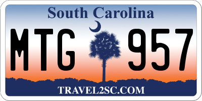 SC license plate MTG957