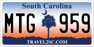 SC license plate MTG959