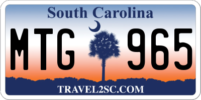 SC license plate MTG965