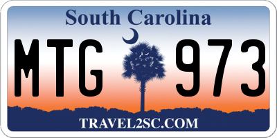 SC license plate MTG973