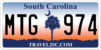 SC license plate MTG974