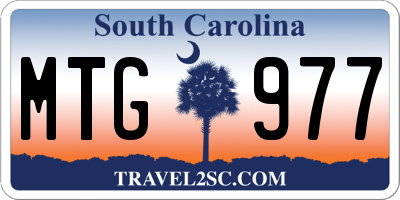 SC license plate MTG977