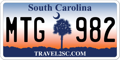 SC license plate MTG982