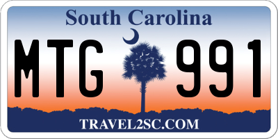 SC license plate MTG991