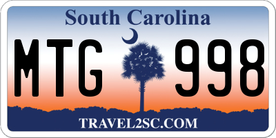 SC license plate MTG998
