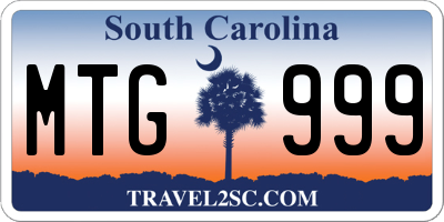 SC license plate MTG999