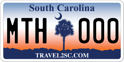 SC license plate MTH000