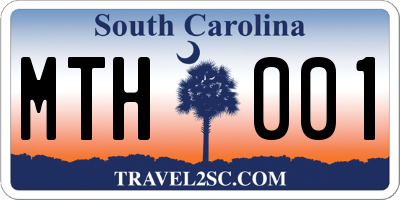 SC license plate MTH001