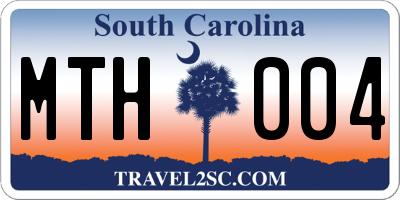 SC license plate MTH004
