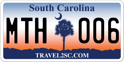 SC license plate MTH006