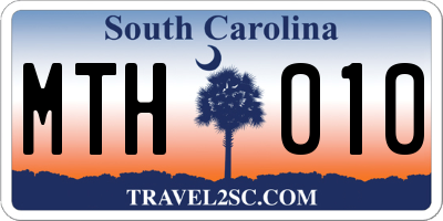 SC license plate MTH010