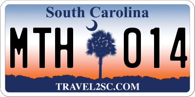 SC license plate MTH014