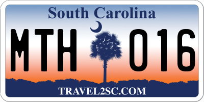 SC license plate MTH016