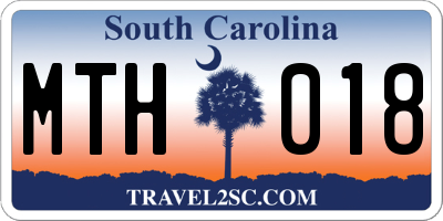 SC license plate MTH018